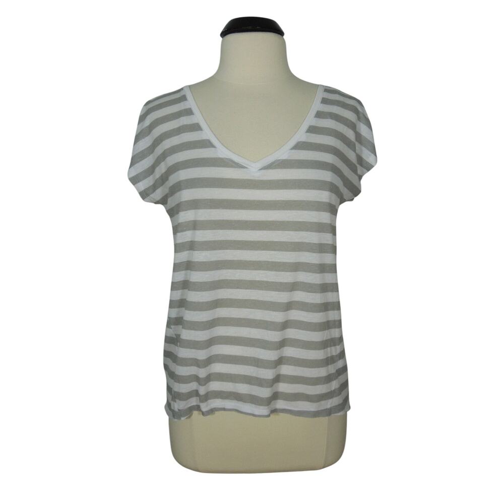MAP TO MARS Striped V-Neck Top L LARGE